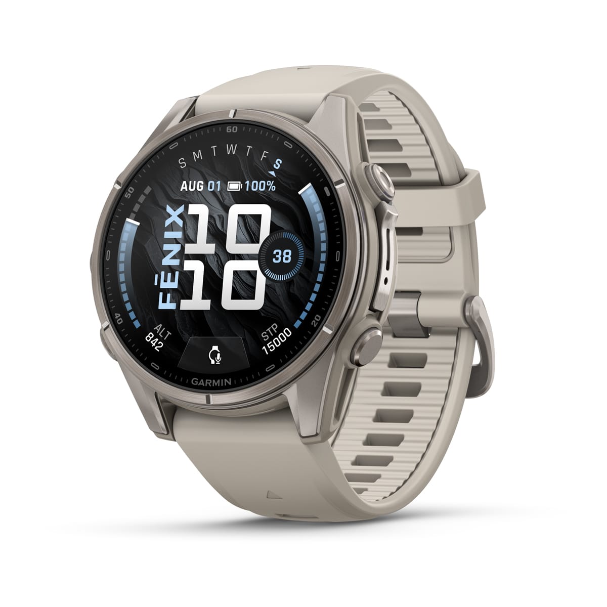 Часы Garmin fenix 9 – 43mm Titanium with Fog Grey Silicone Band 